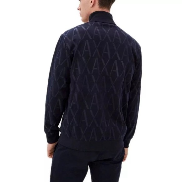 armani exchange navy zip up sweatshirt - Picture 2 of 3
